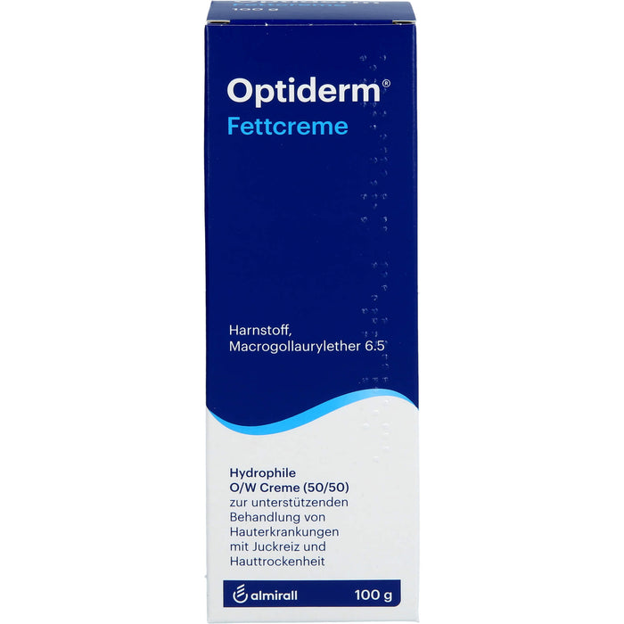 Optiderm Fettcreme für die Juckreizlinderung bei besonders trockener Haut, 100 g Creme