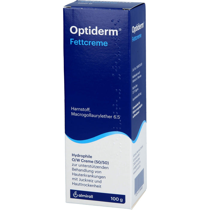 Optiderm Fettcreme für die Juckreizlinderung bei besonders trockener Haut, 100 g Creme