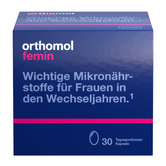 Orthomol Femin - Mikronährstoffe für Frauen in den Wechseljahren - mit Biotin, Selen, Zink, Nachtkerzenöl, Coenzym Q10, 30 St. Tagesportionen
