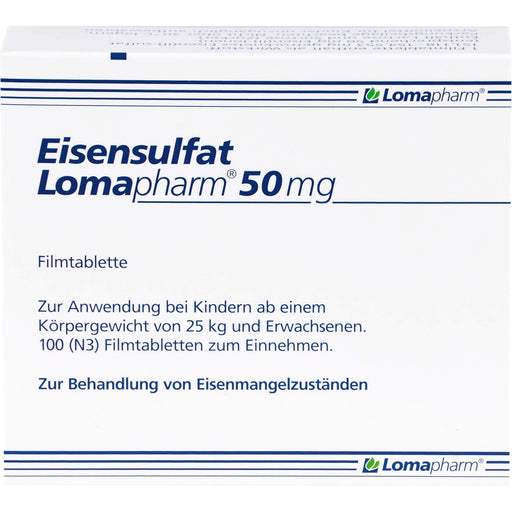 Eisensulfat Lomapharm 50 mg, Filmtablette, 100 St. Tabletten