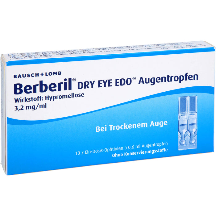 Berberil Dry Eye EDO Augentropfen bei trockenem Auge, 10 pcs. Single-dose pipettes