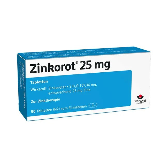 Zinkorot 25 mg Tabletten zur Zinktherapie, 50 St. Tabletten