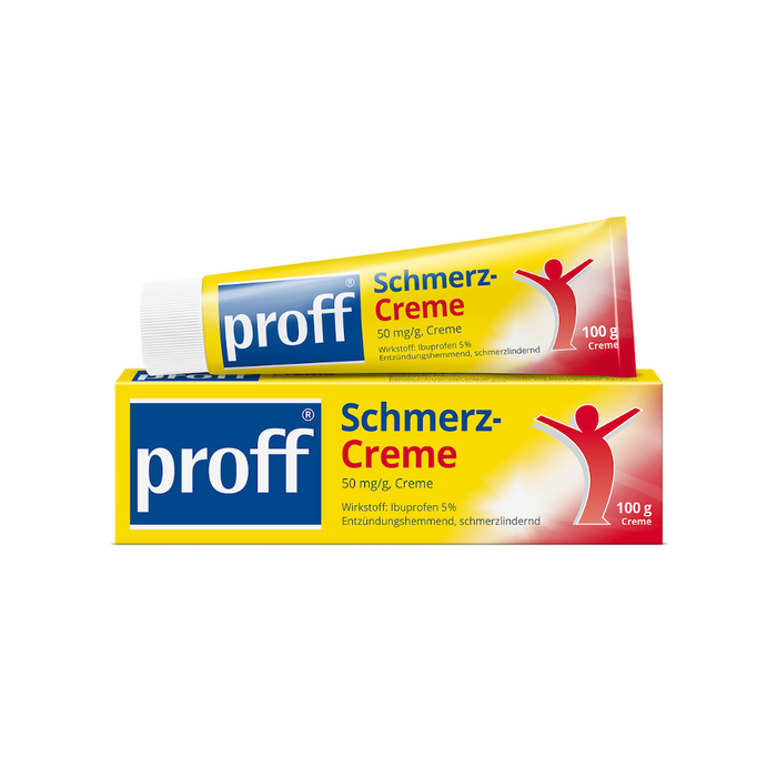 proff Schmerzcreme mit Ibuprofen – zur äußerlichen Behandlung von Muskel-, Gelenk- und Rückenschmerzen bei rheumatischen Erkrankungen oder nach Sport- und Unfallverletzungen, 100 g Creme