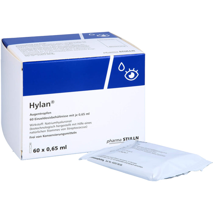 Hylan Augentropfen zur symptomatischen Behandlung beim trockenen Auge, 60 pcs. Solution