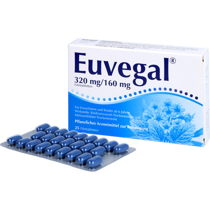 Euvegal 320 mg / 160 mg Filmtabletten zur Beruhigung, 25 pcs. Tablets