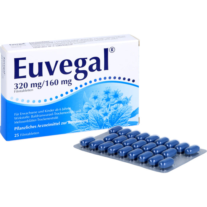 Euvegal 320 mg / 160 mg Filmtabletten zur Beruhigung, 25 pcs. Tablets
