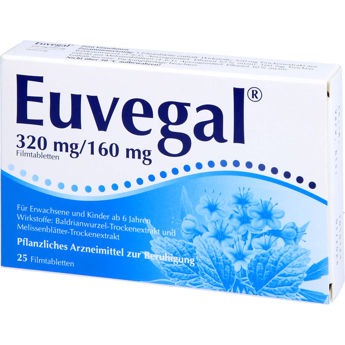 Euvegal 320 mg / 160 mg Filmtabletten zur Beruhigung, 25 pcs. Tablets