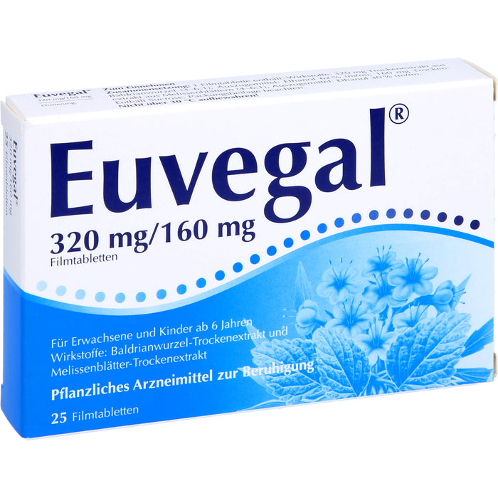 Euvegal 320 mg / 160 mg Filmtabletten zur Beruhigung, 25 pcs. Tablets
