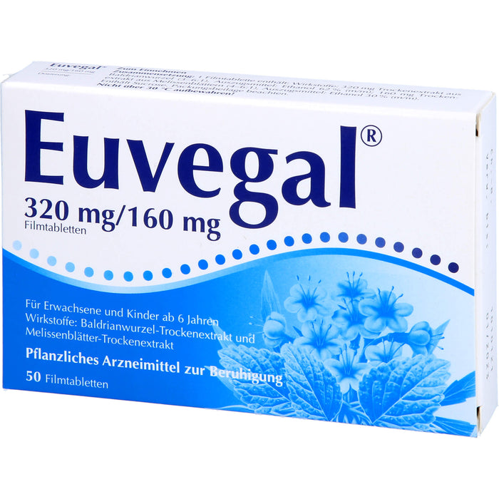 Euvegal 320 mg / 160 mg, Filmtabletten zur Beruhigung, 50 pcs. Tablets
