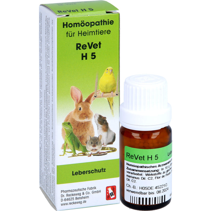 ReVet H 5 Globuli für Heimtiere als Leberschutz, 10 g Globules