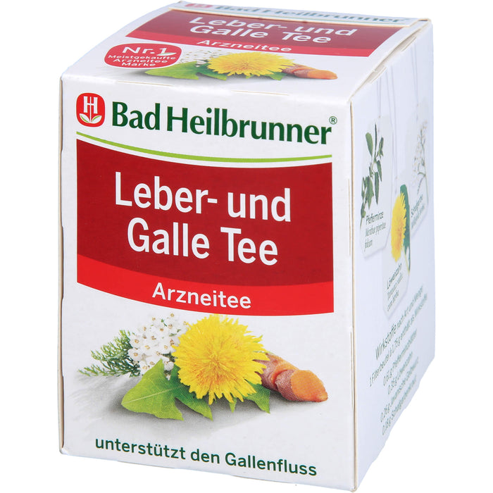 Bad Heilbrunner Leber- und Galletee unterstützt den Gallefluss, 8 pc Sac filtrant