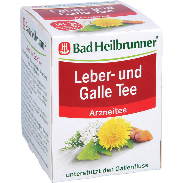 Bad Heilbrunner Leber- und Galletee unterstützt den Gallefluss, 8 pc Sac filtrant