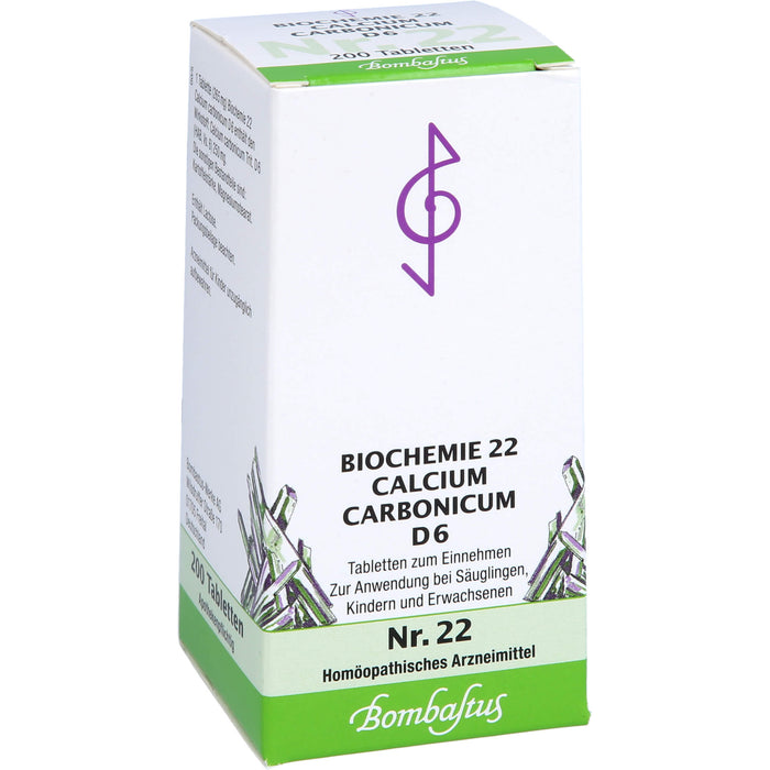 Bombastus Biochemie 22 Calcium carbonicum D6 Tabletten, 200 pc Tablettes