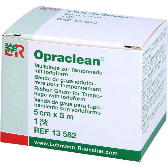 Opraclean Mullbinde zur Tamponade 5 cm x 5 m, 1 pcs. Tamponades