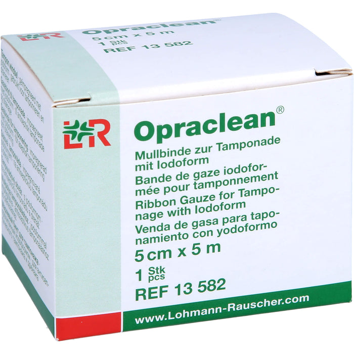 Opraclean Mullbinde zur Tamponade 5 cm x 5 m, 1 pcs. Tamponades