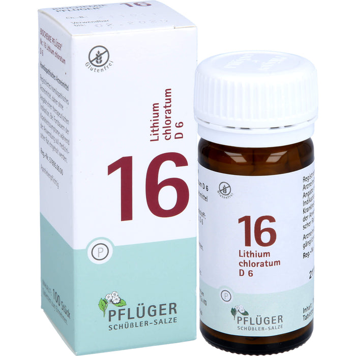 Pflüger Biochemie Nr.16 Lithium chloratum D6 Tabletten, 100 pc Tablettes
