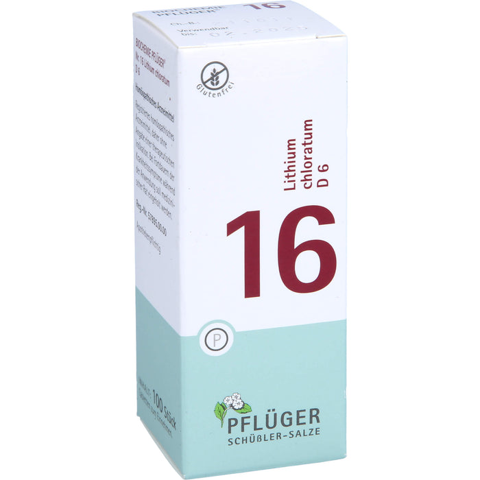 Pflüger Biochemie Nr.16 Lithium chloratum D6 Tabletten, 100 pc Tablettes