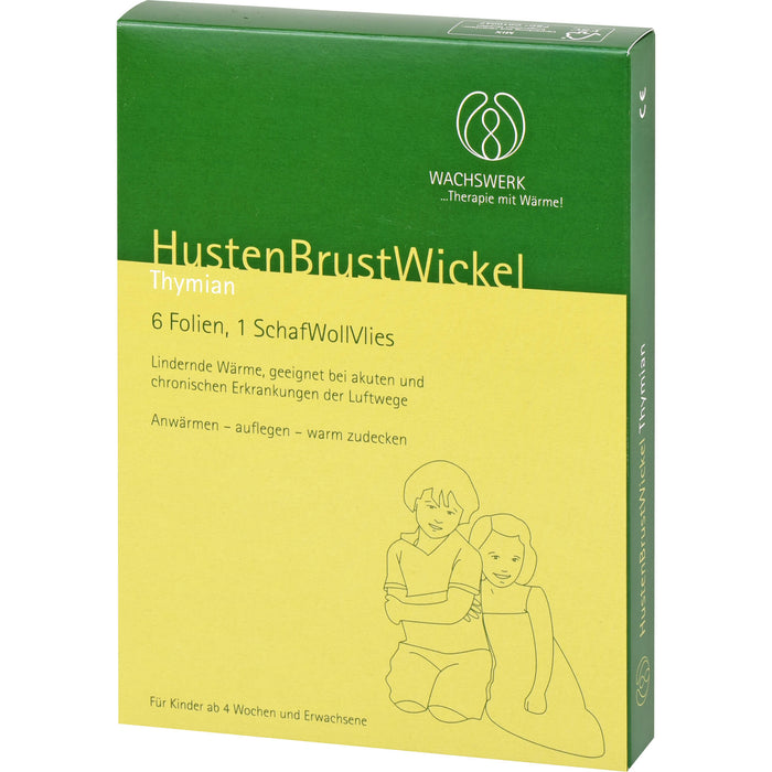 WACHSWERK Husten Brust Wickel Thymian 0,5% bei Erkrankungen der Luftwege für Säuglinge ab 8 Wochen, Kinder und Erwachsene, 6 pcs. Pack
