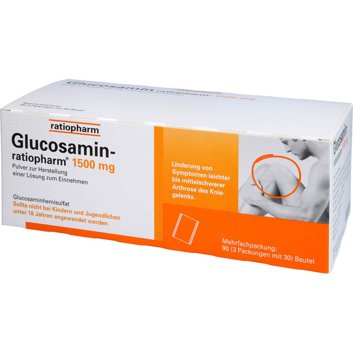 Glucosamin-ratiopharm 1500 mg Pulver bei Kniegelenk-Arthrose, 90 pcs. Sachets
