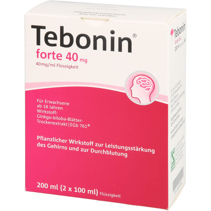Tebonin forte 40 mg Lösung zur Leistungsstärkung des Gehirns und zur Durchblutung, 200 ml Lösung
