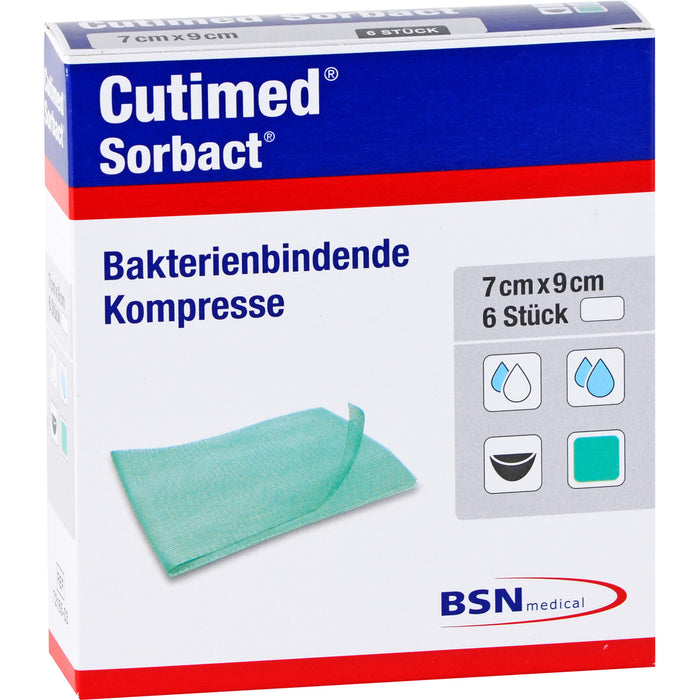Cutimed Sorbact Kompressen 7 x 9 cm, 5 pcs. Compresses