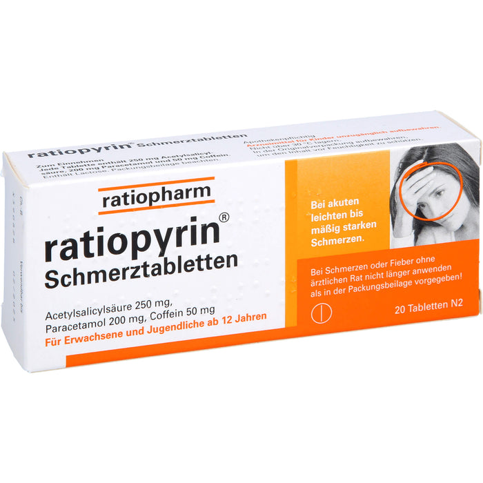 ratiopyrin  Schmerztabletten, 20 pcs. Tablets