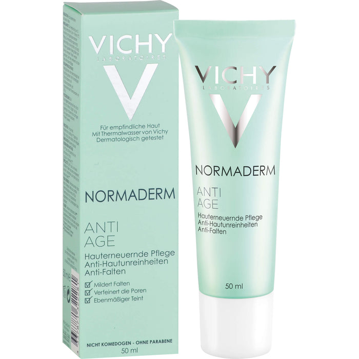 VICHY Normaderm Anti-Age hauterneuernde Pflege, Anti-Hautunreinheiten und Anti-Falten, 50 ml Crème