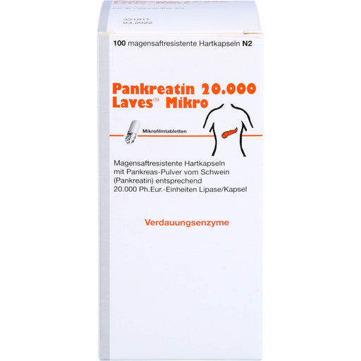 Pankreatin 20.000 Laves Mikro, Magensaftresistente Hartkapseln, 100 St. Kapseln