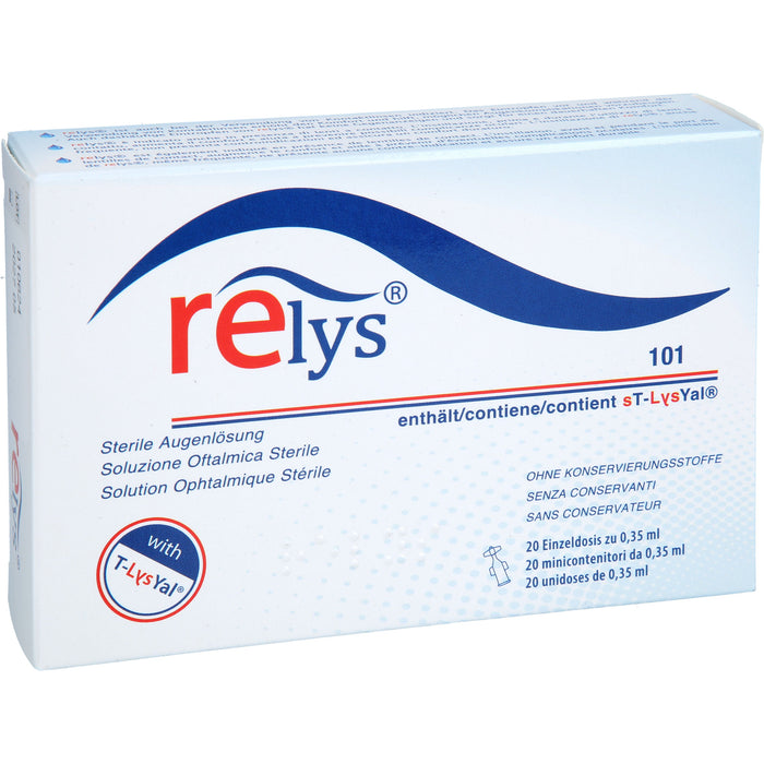RELYS Augentropfen für tiefgehende Befeuchtung und Reizlinderung, 20 pcs. Single-dose pipettes