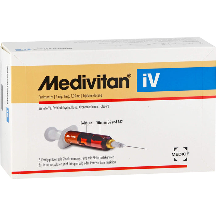 Medivitan  iV Fertigspritze 4,11 mg, 1 mg, 1,05 mg Injektionslösung zur intramuskulären oder intravenösen Anwendung, 8 pcs. Solution
