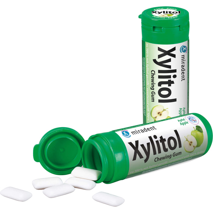 Miradent Xylitol Chewing Gum Kids mit Apfel-Geschmack, 30 g Kaugummi