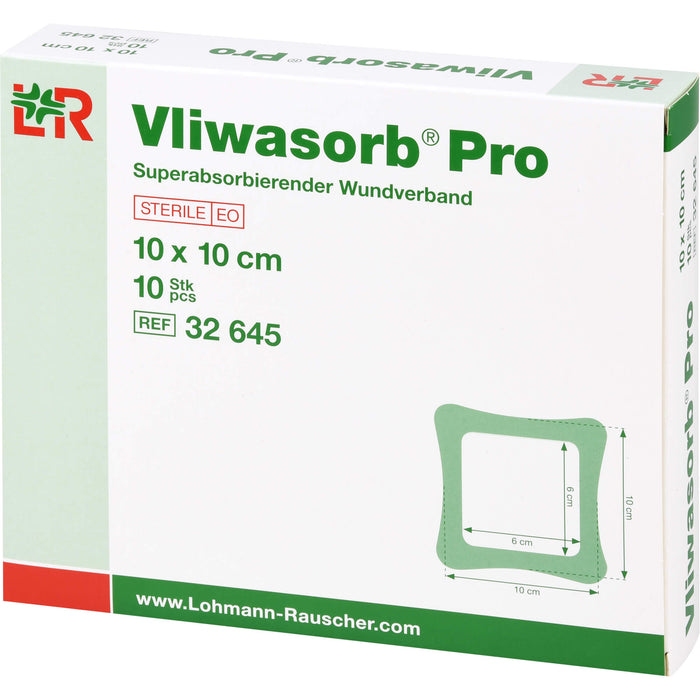 Vliwasorb Pro superabsorb. steril 12,5x12,5cm, 10 St KOM