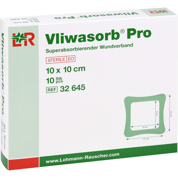 Vliwasorb Pro superabsorb. steril 12,5x12,5cm, 10 St KOM