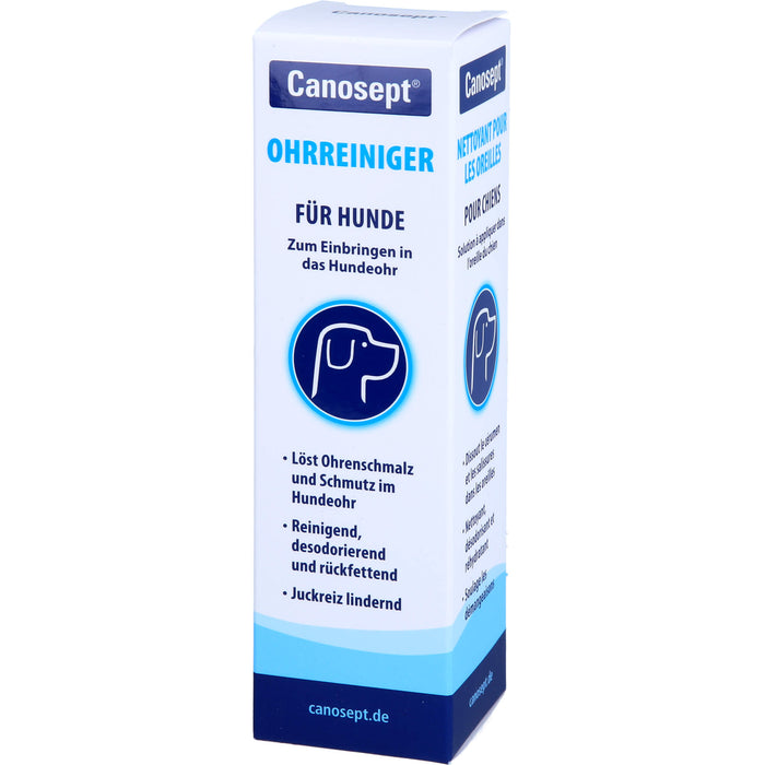 Canosept Ohrreiniger für Hunde löst Ohrenschmalz und Schmutz im Hundeohr, 125 ml Solution