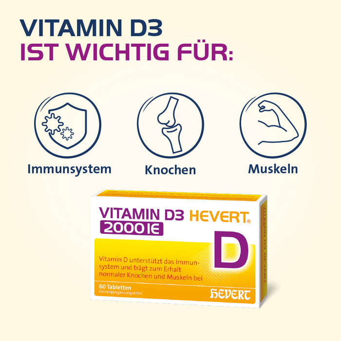 Vitamin D3 Hevert 2000 IE Tabletten, 120 pc Tablettes