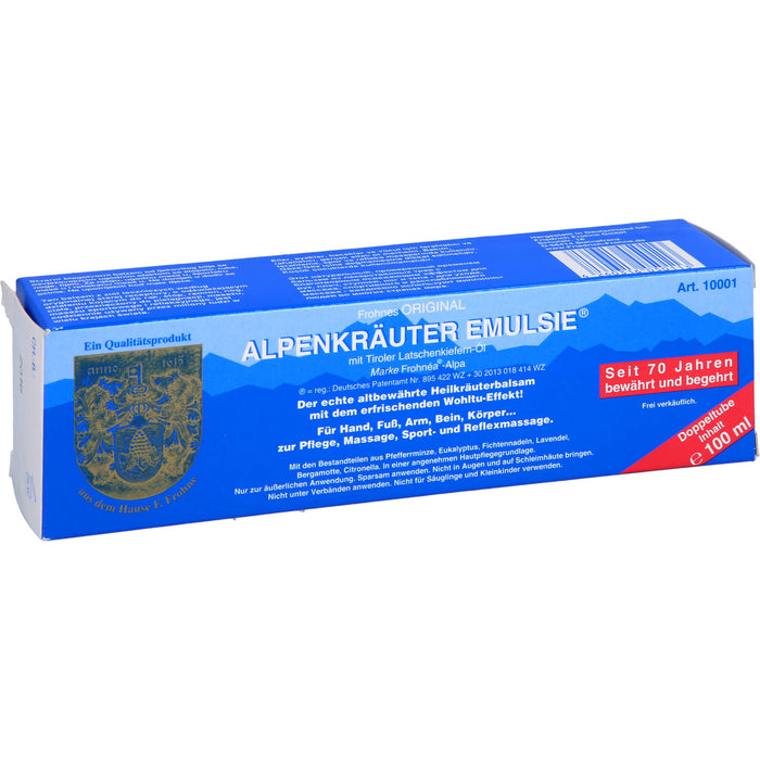 Alpenkräuter Emulsie Heilkräuterbalsam zur Pflege, Massage, Sport und Reflexmassage, 100 ml Balsam
