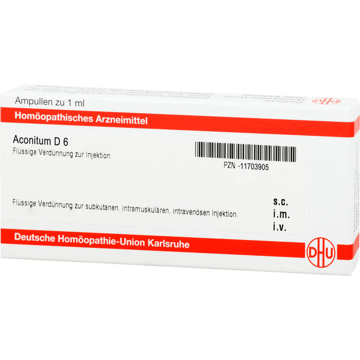 Aconitum D6 DHU Ampullen, 8 pcs. Ampoules