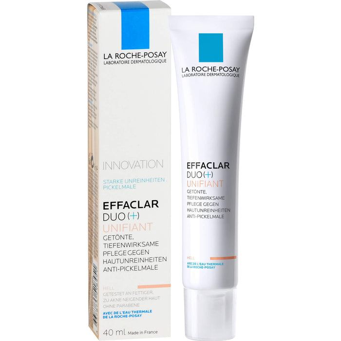 La Roche-Posay Effaclar Duo+M Unifiant getönte, dreifach tiefenwirksame Pflege gegen Unreinheiten Hell, 40 ml Crème