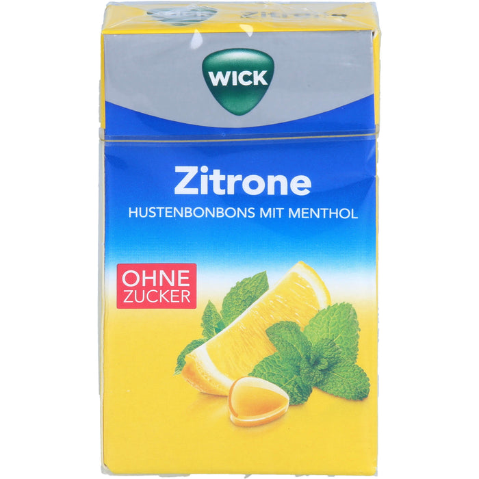 WICK Hustenbonbons Zitrone & natürliches Menthol ohne Zucker, 46 g Bonbons