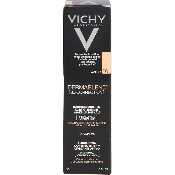 VICHY Dermablend 3D Correction Make-Up Foundation 20 Vanilla, 30 ml Creme