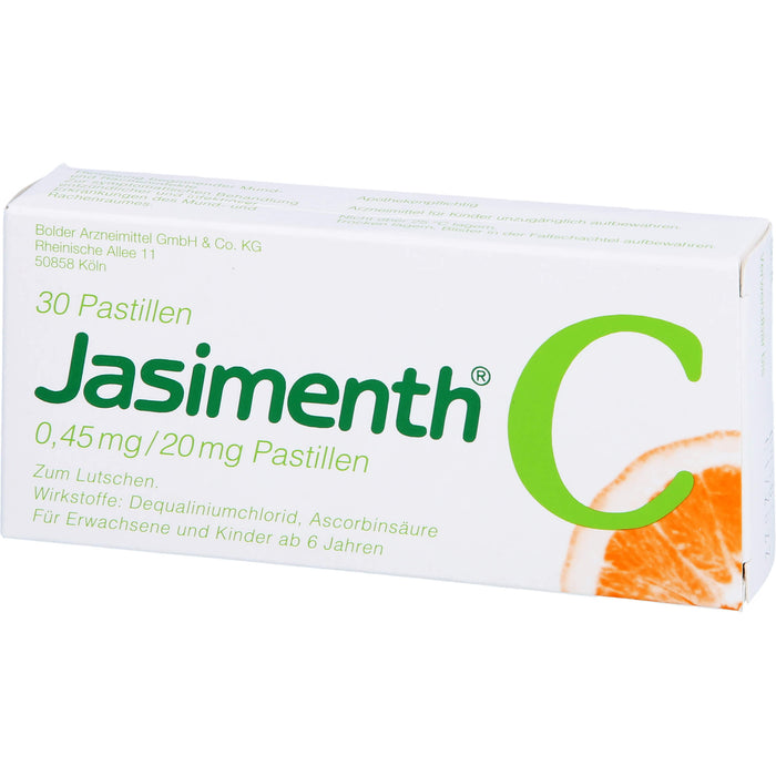 Jasimenth C Lutschpastillen lokales Antiseptikum für leichte und mittelschwere Erkrankungen des Mund- und Rachenraumes, 30 pcs. Pastilles