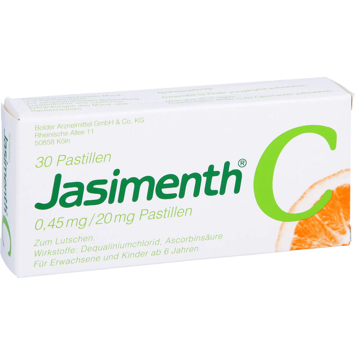 Jasimenth C Lutschpastillen lokales Antiseptikum für leichte und mittelschwere Erkrankungen des Mund- und Rachenraumes, 30 pcs. Pastilles