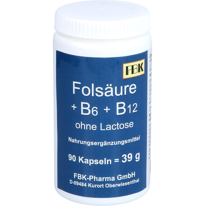 Folsäure + B6 + B12 ohne Lactose, 90 St KAP