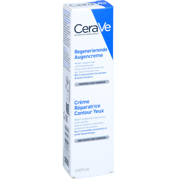 CeraVe regenerierende, feuchtigkeitsspendende Augencreme mit 3 essenziellen Ceramiden und Hyaluronsäure, 14 ml Cream