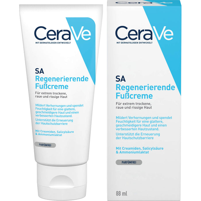 CeraVe SA regenerierende Fußcreme für extrem trockene, raue und rissige Haut, 88 ml Creme