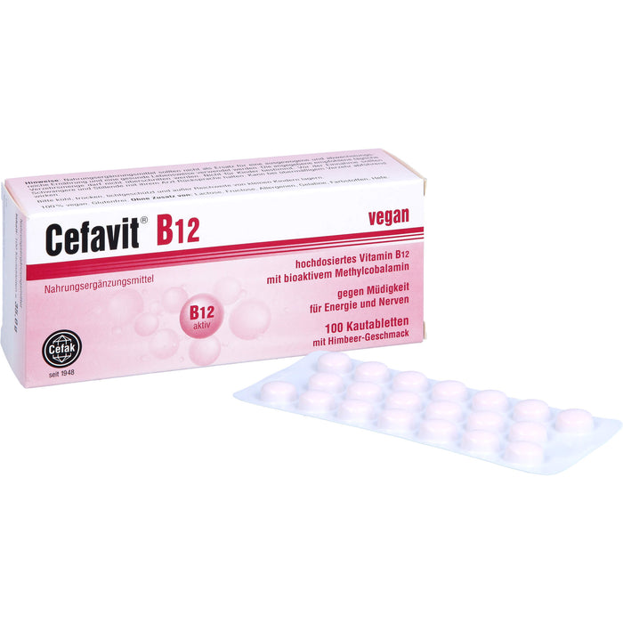 Cefavit B12 Kautabletten gegen Müdigkeit für Energie und Nerven, 100 pc Tablettes