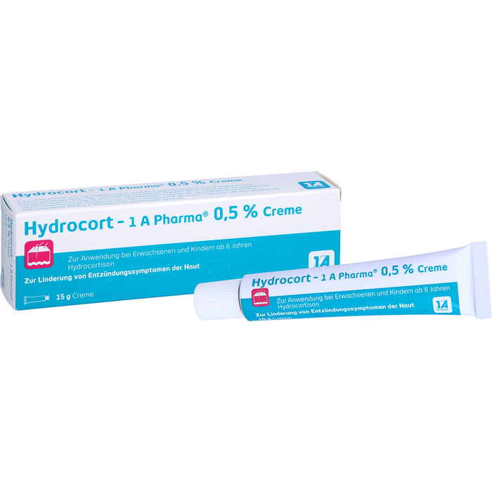 1A Pharma Hydrocort 0,5% Creme zur Linderung von mäßig ausgeprägten entzündlichen Hauterkrankungen, 15 g Crème