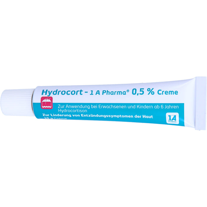 1A Pharma Hydrocort 0,5% Creme zur Linderung von mäßig ausgeprägten entzündlichen Hauterkrankungen, 15 g Crème