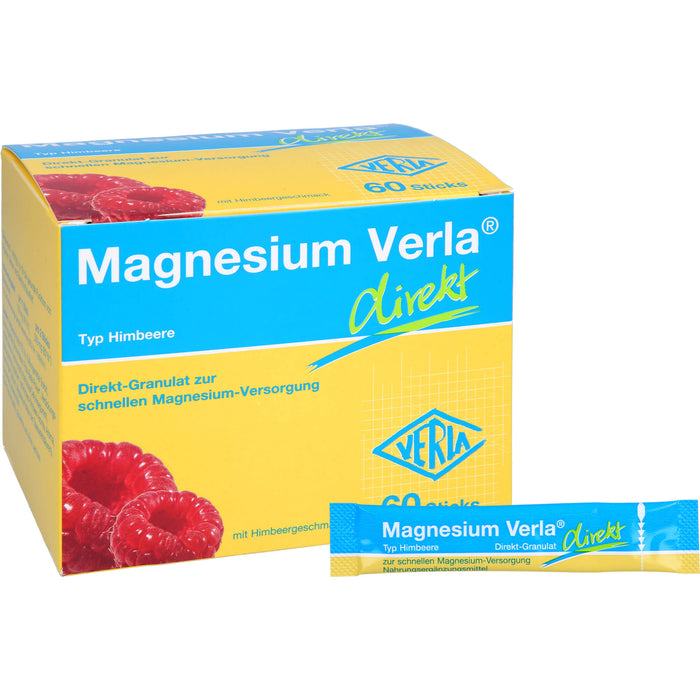 Magnesium Verla  direkt Himbeere, Direkt-Granulat, 60 pcs. Sachets