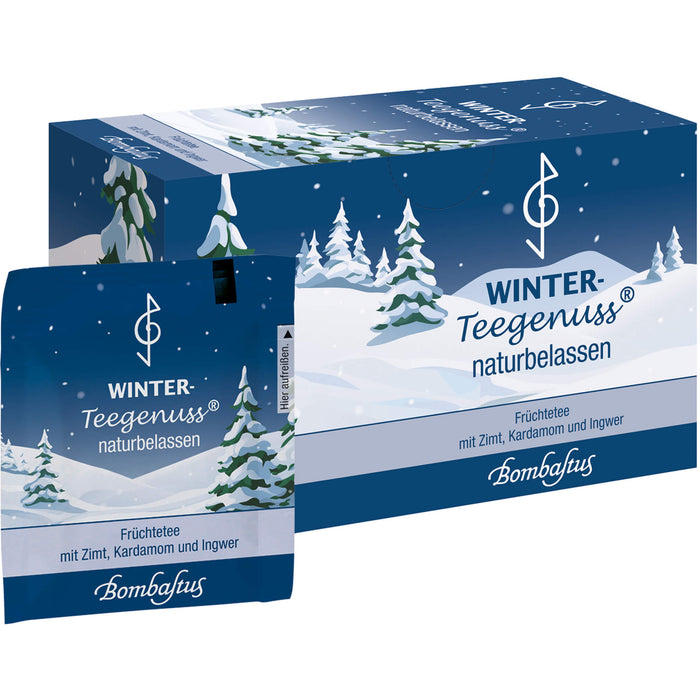 Bombastus Winter-Teegenuss naturbelassen Früchtetee mit Zimt, Kardamom und Ingwer, 20 pcs. Sachets